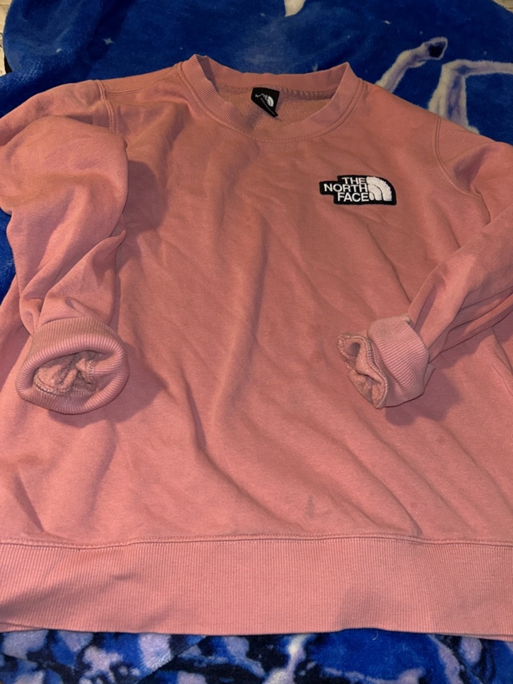 The North Face Dusty Pink Crew Sweatshirt with Logo Patch
